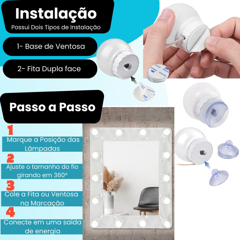 Luz De Espelho Camarim Maquiagem