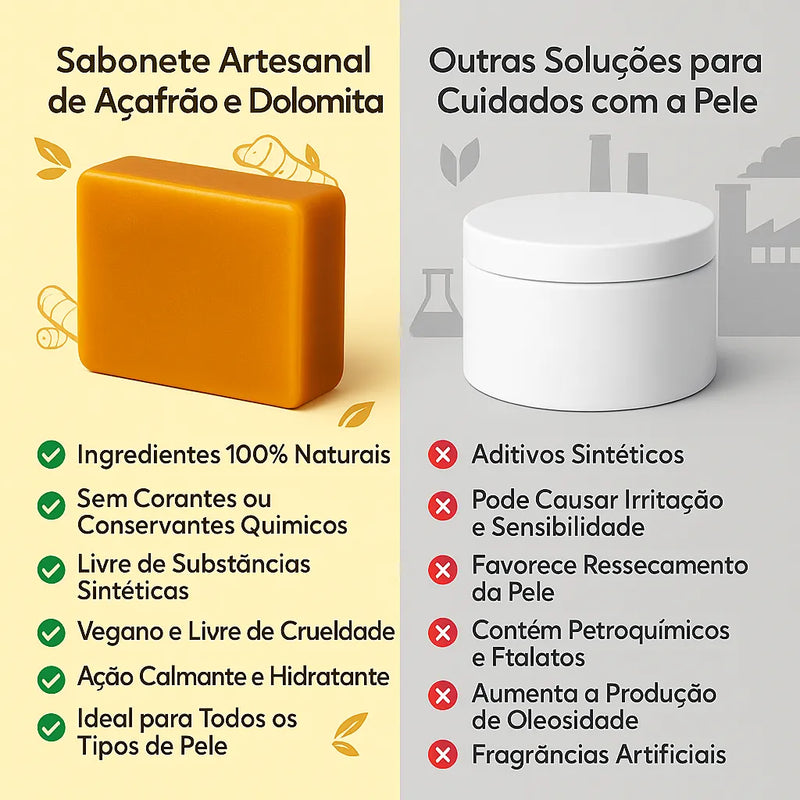 Sabonete Clareador e Antissépticos de Açafrão com Dolomita