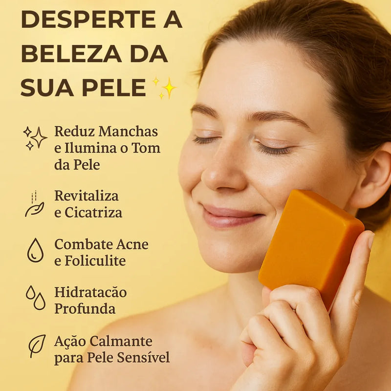 Sabonete Clareador e Antissépticos de Açafrão com Dolomita