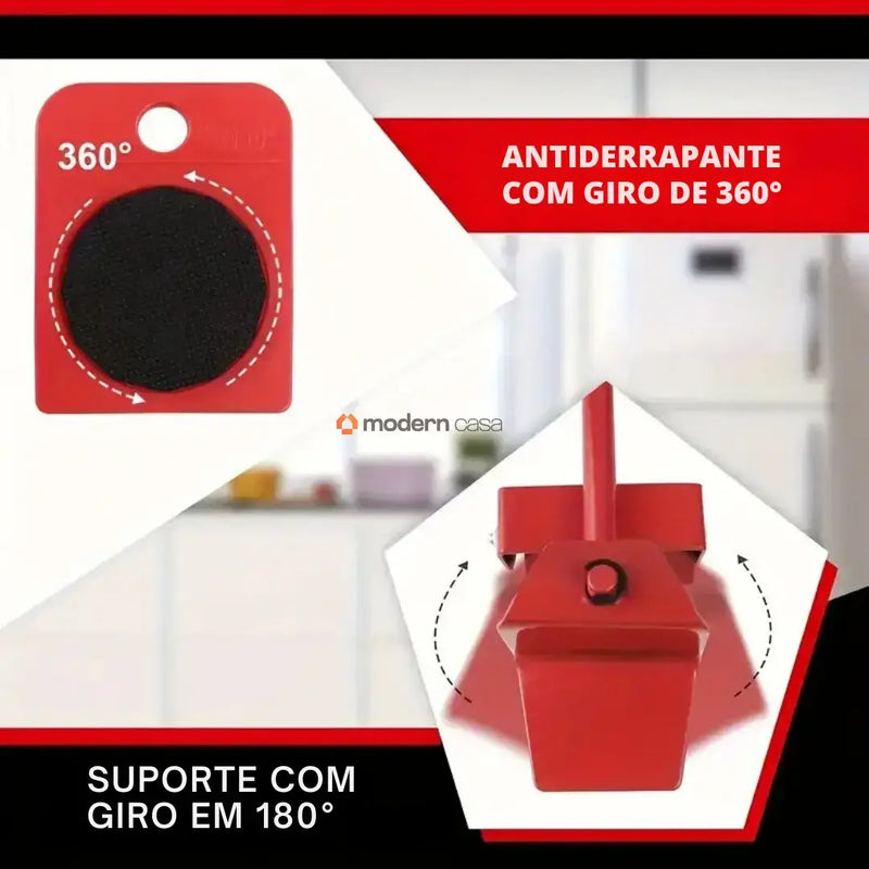 Movedor e Levantador para Móveis - Kit 5 Peças